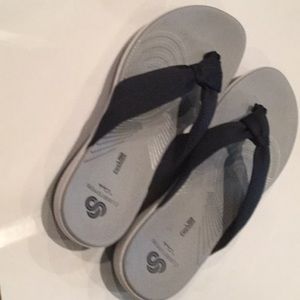 Cloudsteppers Sandals, by Clark’s, Navy, Sz. 8M